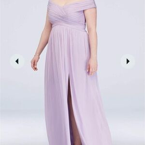 Elegant Lavender Off-Shoulder Dress